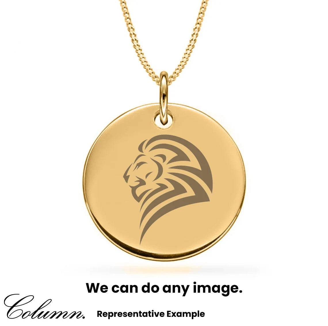 Personalised 9ct Gold Plated Engraved 20mm Disc Pendant Necklace