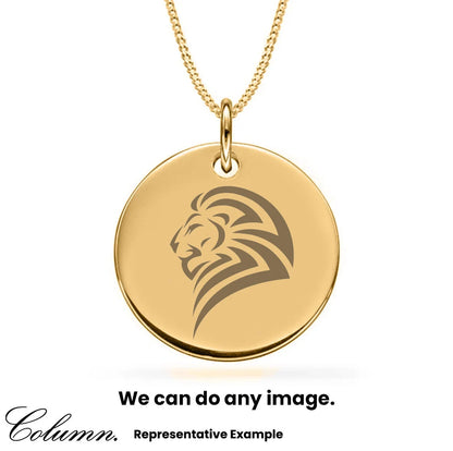 Personalised 9ct Gold Plated Engraved 20mm Disc Pendant Necklace